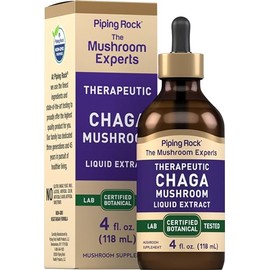Piping Rock Chaga Mushroom Liquid Extract | 4 Fl Oz | Alcohol Free, Vegetarian Tincture | Non-GMO, Gluten Free Supplement