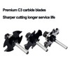 SICWOOD 3pcs Slot Cutter Router Bit Set 1/4 Shank -