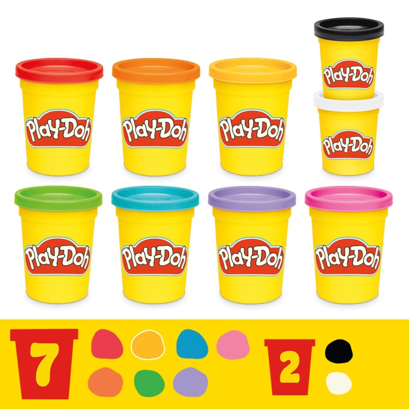 Play-Doh Favourite Colour Pack of 9 Cans, Children's Arts &