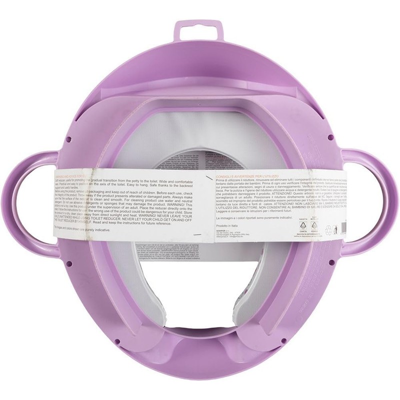 Soft Toilet Seat for Children Purple with Two Handles, One