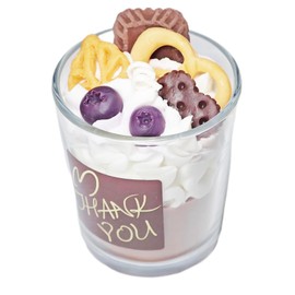 Pandachilla アロマキャンドル アウトドア 可愛い ベリー ビスケット パフェ クリーム デザート キャンドル 手つくり 飾り パーティー 縁結び ソイワックス 蜜ろうワックス 燃焼時間 40 h (塩ビスケット)