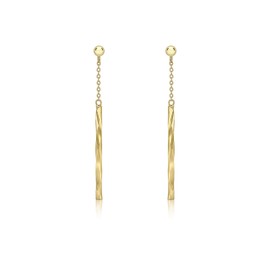 Carissima Gold Women's 9ct Yellow Gold 3mm x 41.5mm Chain and Faceted Bar Drop Earrings