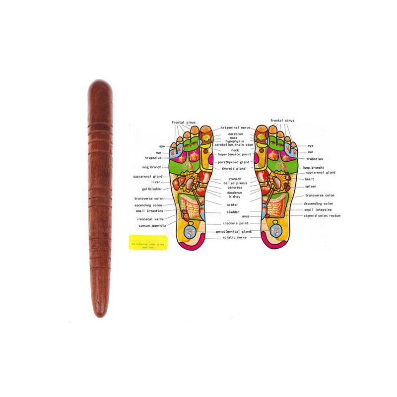 나무 지압봉 다이얼 스틱 마사지 경락펜 발바닥 도구 Wooden Acupressure