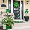 Lucky Hat St.Patricks Day Happy Clover Green Garden Flag 12x18