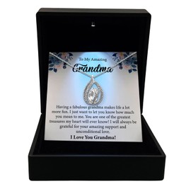 TRYNDI Grandma Gift Ideas, Gifts for Grandma from Granddaughter, Birthday Gifts for Grandma, Great Grandma Necklace Gifts for Grandmom (Birdcage-Premium LED Box, Amazing Grandma)