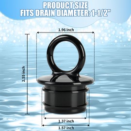 (4 Pcs) PVC Boat Drain Plug for 1-1/2" Livewell Drain Plugs, Thru Hull Drain, 1.5 inch Thru Hull Plug, T-H Marine Drain Plug, Boat Scupper Plugs, Push in Boat Drain Plug Stopper