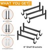EZYDECOR Closet Rod Bracket Shelf Bracket with Hook Black Closet