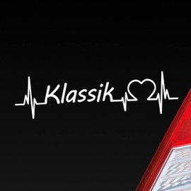 Hellweg Druckerei Car Sticker Classic Pulse Heartbeat Fun Sticker Rear Window Sticker Car Sticker