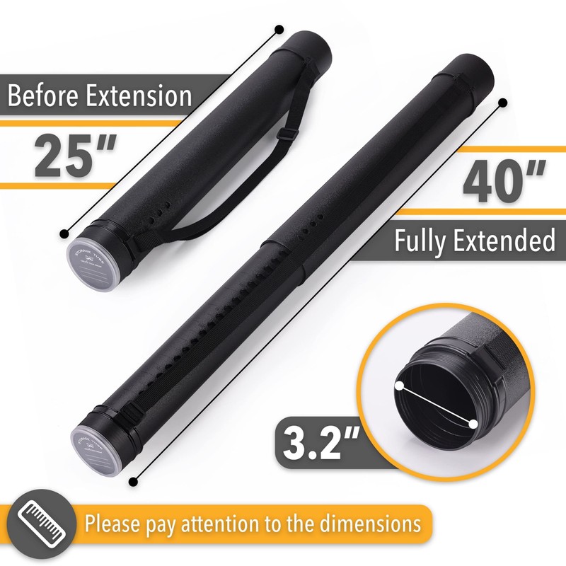 Mr. Pen- Poster Storage Tube with Strap, 25"-40" Extendable for