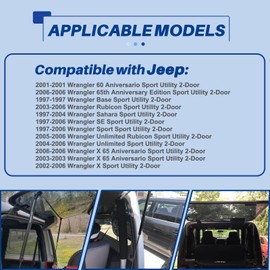 Replacement for 1997-2006 Jeep Wrangler Rear Window Shocks Struts, 55076310AD OTUAYAUTO Back Glass Hatch Lift Support - 2Pcs