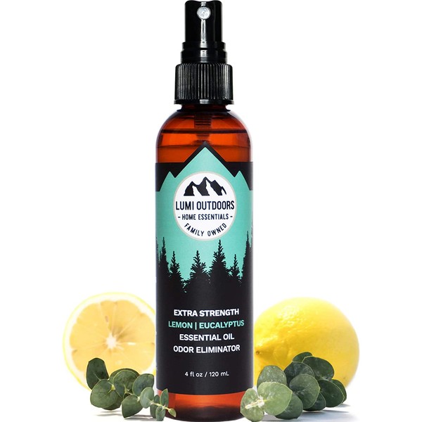 Lumi Outdoors Natural Shoe Deodorizer Spray & Odor Eliminator - Extra Strength Eucalyptus Lemongrass
