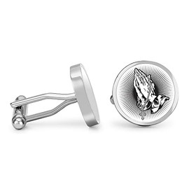 Rosary Prayer Cufflinks Praying Hands Cuff Links