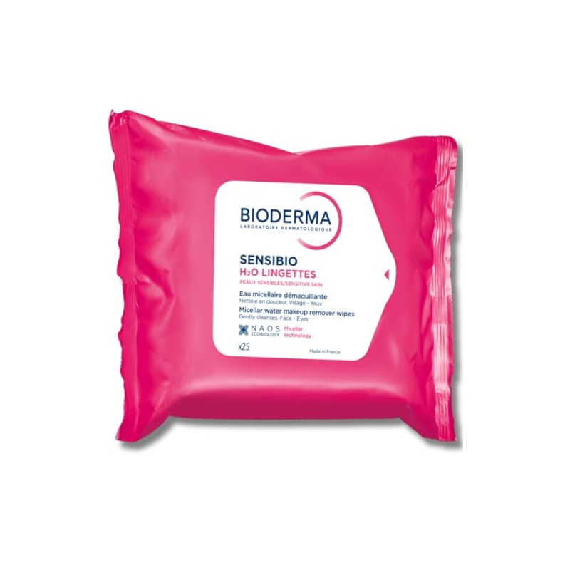 Bioderma Sensibio H2O - Toallitas de limpieza facial biodegradables y
