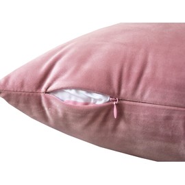 Lutanky Velvet Cushion Covers (Pack of 2) Lovely Rectangle Throw Pillow Cases Soft Solid Decorative Pillow Covers for Sofa Bedroom Car 12x20 Inch 30 x 50 cm (pink, 2 pieces)