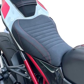 Motorcycle Front Driver Comfort Seat Fit for Kawasaki Z900 2017 2018 2019 2020 2021 2022 2023 2024, Leather Rider Saddle Solo Cushion Pillion Pad, Black