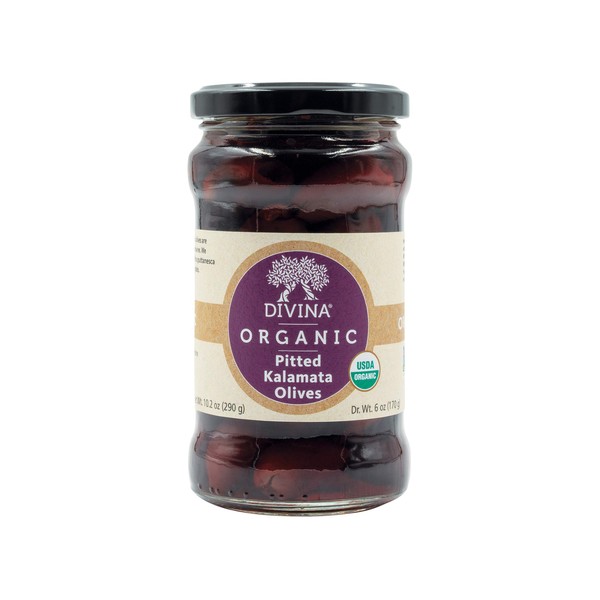 Divina Organic Pitted Kalamata Olives, 10.2 Ounce Net Weight