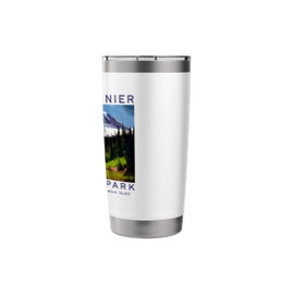 Mt. Rainier National Park Mountain Art Hiking Souvenir Stainless Steel Insulated Tumbler