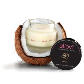 Ellovi All-Natural Luxuriously Whipped Body Butter - Vanilla - Pure Enough to Eat - Made With Just 6 Vegan Ingredients - 100% Plant-Based Moisturizer For Naturally Healthy Skin (0.57 fl. oz/16.8ml)