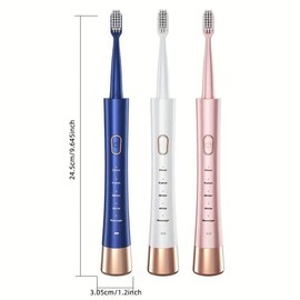 Electric Toothbrush, 1 Box Rechargeable Sonic Teeth Cleaning Toothbrush With 8 Counts Brush Heads, Portable Toothbrush For Adults, Thanksgiving Gift, Christmas Gift, Winter Gift Set:_Coral Pink_one-size