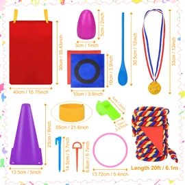 91Pcs Carnival Outdoor Games Potato Sack Race Bags for Adult Tug of War Rope Egg Spoon Bean Bags Ring Toss 3 Legged Relay Race Giant Tic Tac Toe Game Outdoor for Field Day Game Birthday Party