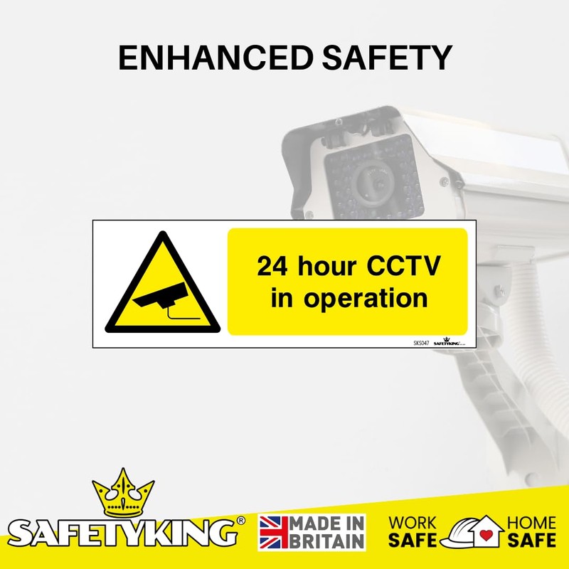 SAFETYKING® 4 PCS CCTV STICKER (HORIZONTAL) CCTV Sign Security Sticker