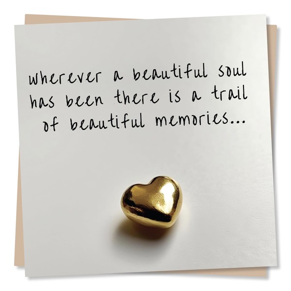 Beautiful Gold Heart Sympathy/Condolences Card - Special Card For Your