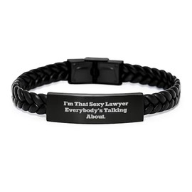 Sexy Lawyer Gifts for Men, Funny Interlaced Leather Bracelet, Gifts from Friends, Lawyer Graduation Unique Wristbands, 'I'm That Sexy Lawyer Everybody's Talking About.' Quote