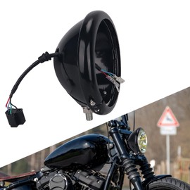 GLOBLED 5 3/4 inch Round LED Headlight Bucket for Motorcycle Headlamp Mounting, Black
