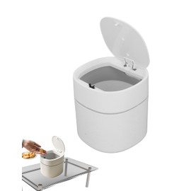 Mini Bote de Basura, Bote de Basura Redondo de PP con Accesorios de Interruptor, Apertura de un Toque, Escritorio para Aparadores, Cocina de Mesa