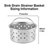 QruiLanTu 2pcs Kitchen Sink Drain Basket, 3-inch 304 Stainless Steel