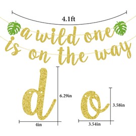 A Wild One is on the Way Banner, decoración de baby shower, letrero de bienvenida, suministros para fiesta de cumpleaños de selva