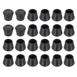 PATIKIL Chair Leg Floor Protectors, 24 Pcs 3/4" ID Round Non-Slip Rubber Furniture Chair Leg Tips Cap for Hardwood Floor Furniture Feet Cover Carpet, Black