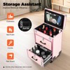 ZERNEIL Professional Rolling Makeup Train Case with Drawers Large Cosmetic