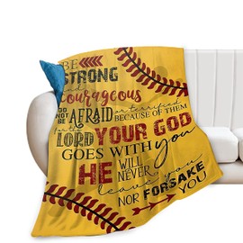 Baseball Softball Throw Blanket Ultra Soft Cozy Plush Christian Sports Flannel Fleece Blankets Lightweight Fuzzy Warm Boys Girls Party Blanket Religious Gifts for Women Bed Couch Sofa Kids 50"x40"