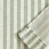 TOPICK Green Striped Small Curtains 24 Inch Drop Linen Kitchen