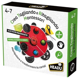 Headu IT22939 Crea Tagliando e Ritagliando Montessori Cutting and Cutting, Multi-Colour