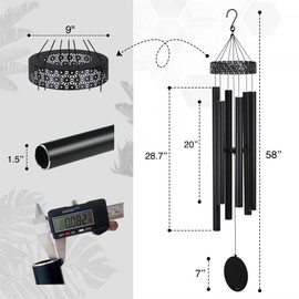 Extra Large Wind Chimes for Outside Deep Tone - 58'' Wind Chimes Outdoor Clearance, Deep Tone Wind Chimes, Windchimes Outdoors, Memorial Wind Chimes, Sympathy Gift, Garden Patio Yard, Home Décor