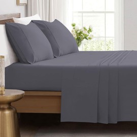 IR Imperial Rooms Grey Queen Sheet Set - Pack of 2 Sheet Sets - Wholesale Pack for Spa, Hotels, Guest Bedroom & Airbnbs - Brushed Microfiber Sheets Queen Size Bed Set