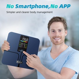 Lepulse No APP Body Fat Scale 500lb Smart Bathroom Scale with 5.44'' Large Backlit Display 8 Body Composition Analyzer, Most Accurate Digital Weight Scale for BMI Body Fat Muscle Mass