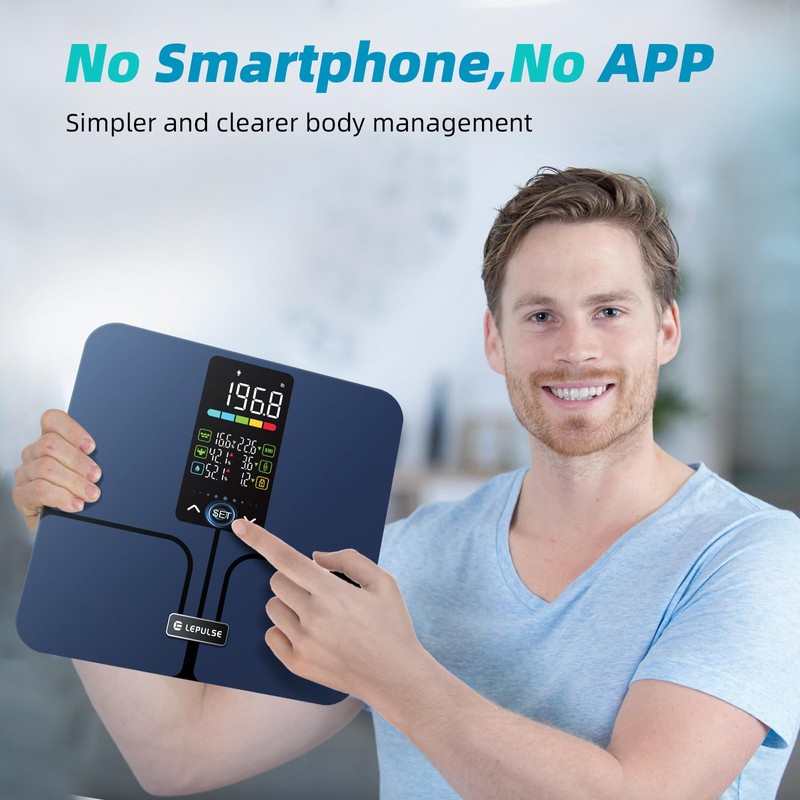 Lepulse No APP Body Fat Scale 500lb Smart Bathroom Scale