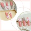 FIEONCIY Press on Nails Long Coffin Shaped Acrylic Glossy Full