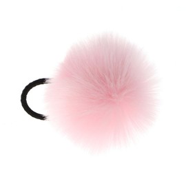 2pcs Pom Pom Elastic Hair Tiles/Ties - Flurry Ball Ponytail Holders with Faux Rabbit Fur Accessories