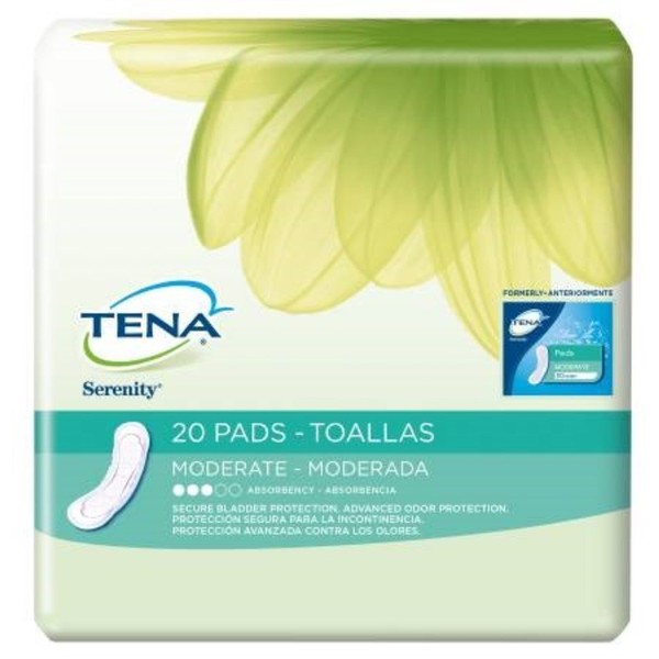TENA Serenity Pant Liner, Moderate, Medium 11" Bladder Control Pads,