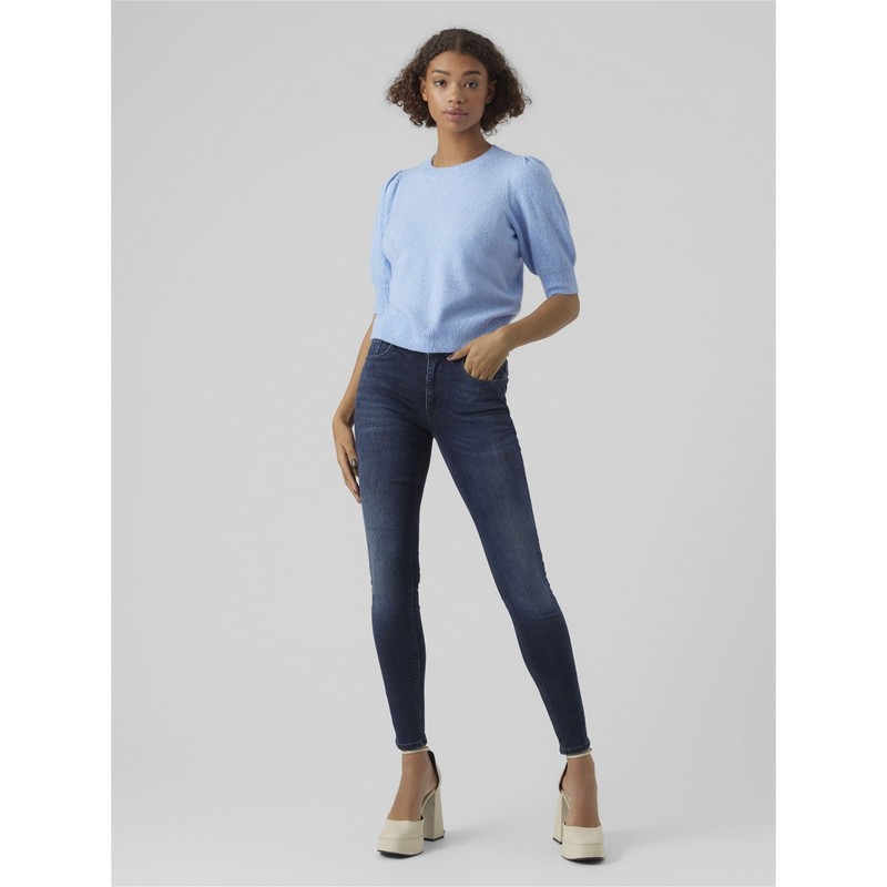 VERO MODA Women's Jumper, Little Boy Blue/Detail:melange