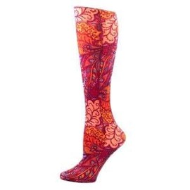 Celeste Stein Therapeutic Graduated Compression Socks, Bright Vintage Floral, 8-15 mmHg Queen Plus Calf