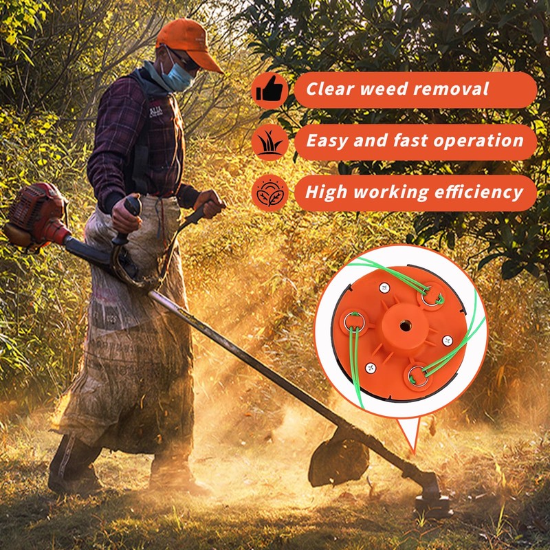 SilverChry Universal grass trimmer head, 2-in-1 mowing head, brush cutter,