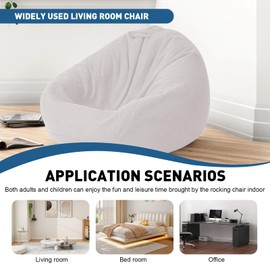 JINUYYNA 2Pcs Bean Bag Chair Cover (No Filler) Small Bean Bag Chair for Kids & Teens - Stuffed Animal Storage - Fun and Functional (Beige, Medium)