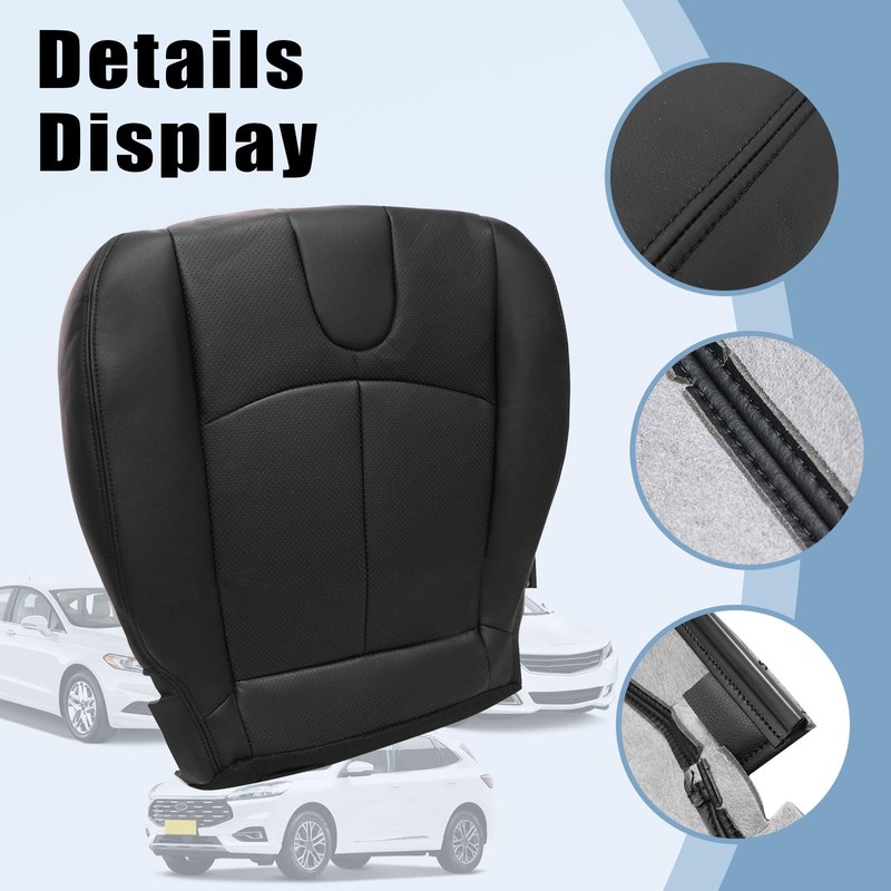 SecosAutoparts Front Driver Side Bottom Perforated Leather Replacement Seat Cover