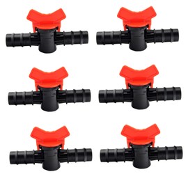 SHULLIN PE Hose Valve Irrigation Lever Valve Shut-off Valve 16 mm Garden Hose Switch Plastic Control Valve Plastic Shut-off Valve Hose Irrigation Shut-off Valve Pack of 6