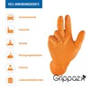 Grippaz Nitrile Gloves (Pack of 50) Latex-free Work Gloves, Extremely